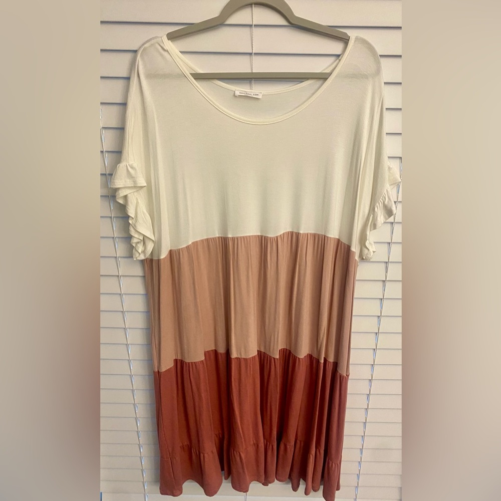 Chic Soul Pink and White Mini Dress - Picture 5 of 5